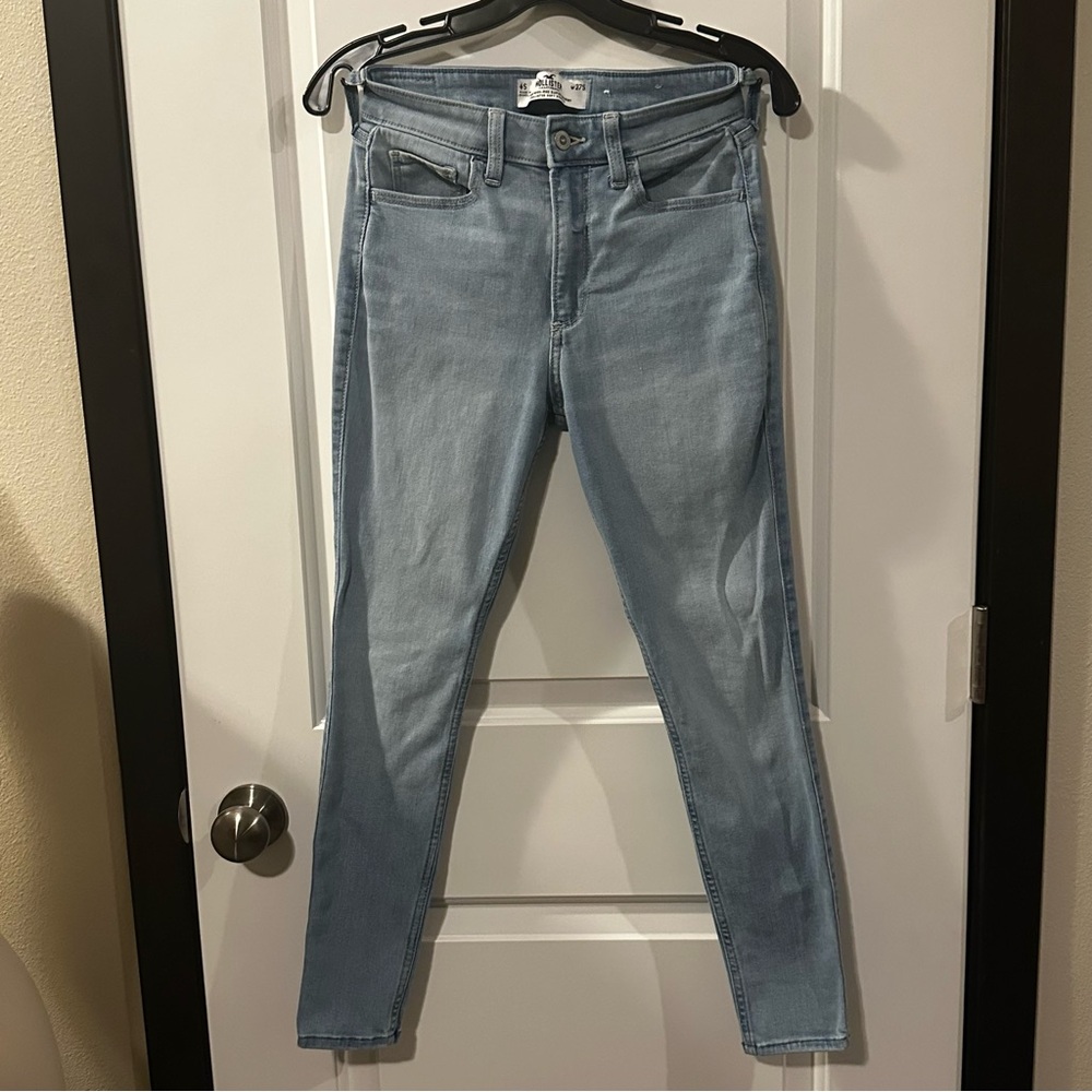 Hollister Curvy High Rise Super Skinny Jeans W27S Light Wash